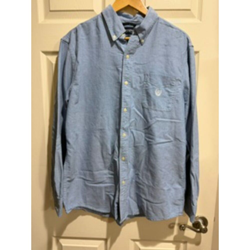 Chaps Light Blue Casual Button Down Shirt